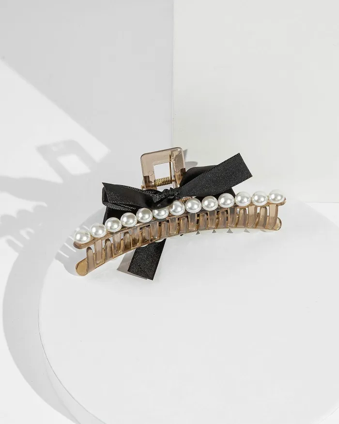 Colette By Colette Hayman Claw Clips Black Pearl And Bow Claw Clip 8211 Accessories