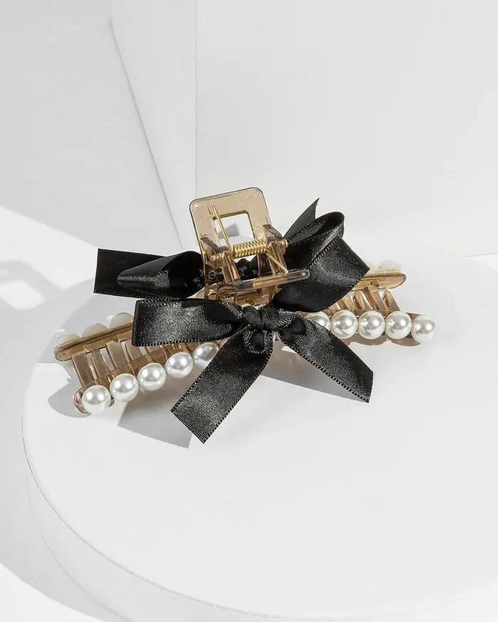Colette By Colette Hayman Claw Clips Black Pearl And Bow Claw Clip 8211 Accessories