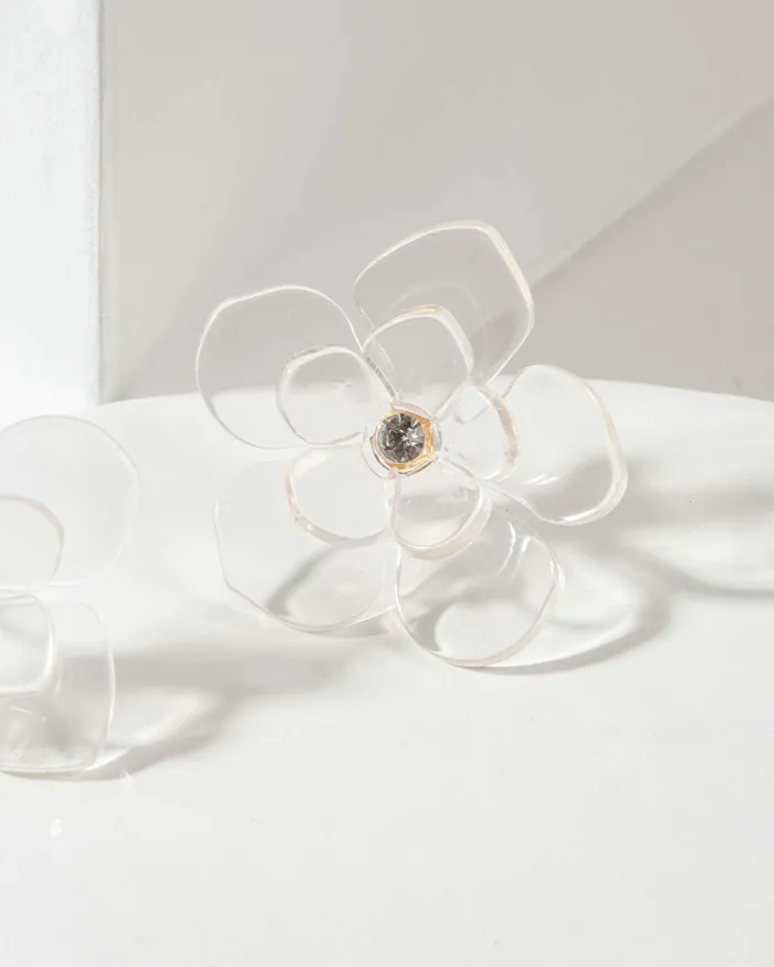Colette By Colette Hayman Clear Flower Stud Earrings Jewellery Stud