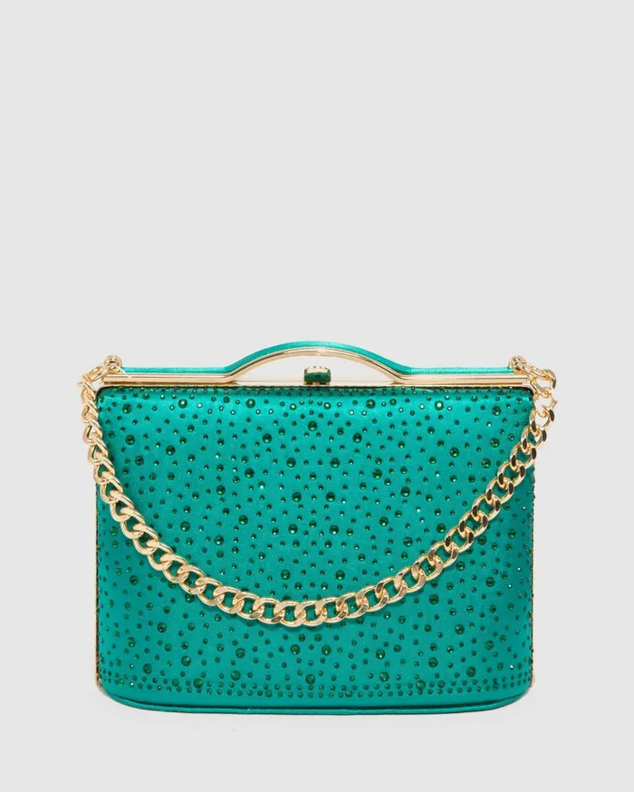 Colette By Colette Hayman Clutch Bags Green Tullia Handle Crystal Bag 8211 Bags