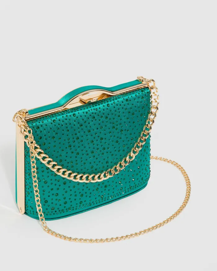 Colette By Colette Hayman Clutch Bags Green Tullia Handle Crystal Bag 8211 Bags