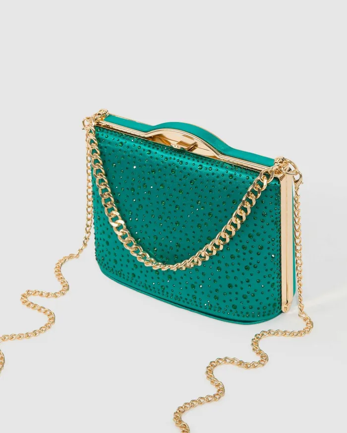 Colette By Colette Hayman Clutch Bags Green Tullia Handle Crystal Bag 8211 Bags