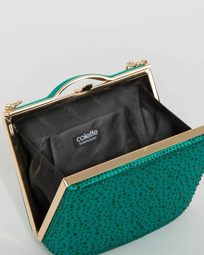 Colette By Colette Hayman Clutch Bags Green Tullia Handle Crystal Bag 8211 Bags