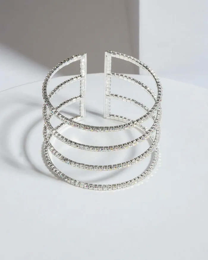 Colette By Colette Hayman Crystal 4 Row Cuff Bracelet Jewellery Bracelets