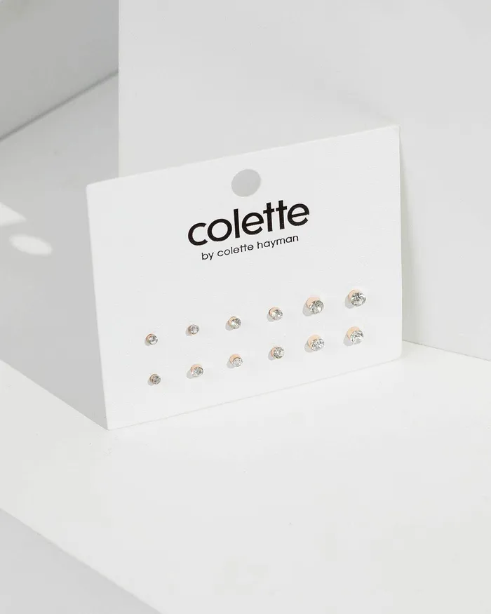 Colette By Colette Hayman Crystal 6Pack Sml Crystal Stud Earrings Jewellery Earring Sets