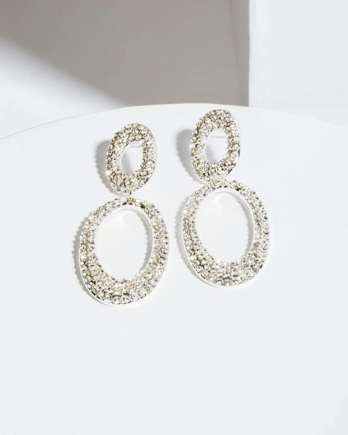 Colette By Colette Hayman Crystal Crystal Double Oval Drop Earrings Jewellery Drop