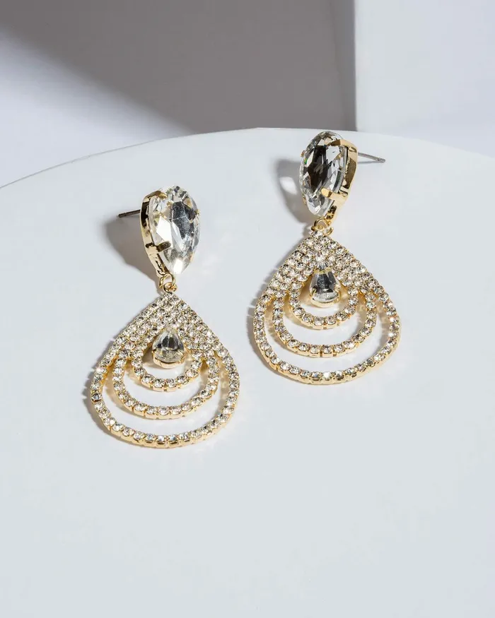Colette By Colette Hayman Crystal Crystal Drop Chain Tiered Earrings Jewellery Drop