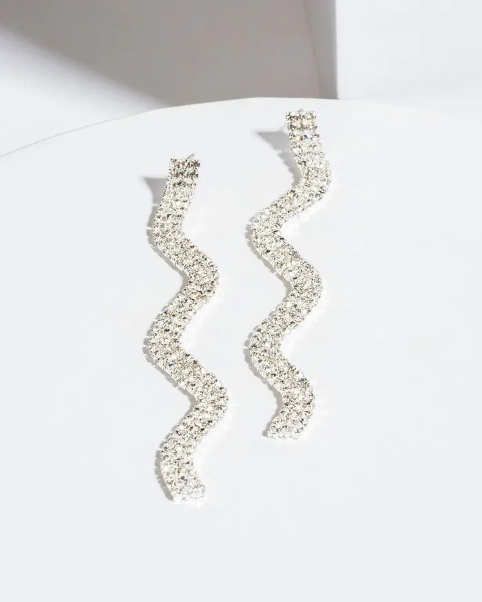 Colette By Colette Hayman Crystal Crystal Wavy Row Drop Earrings Jewellery Drop