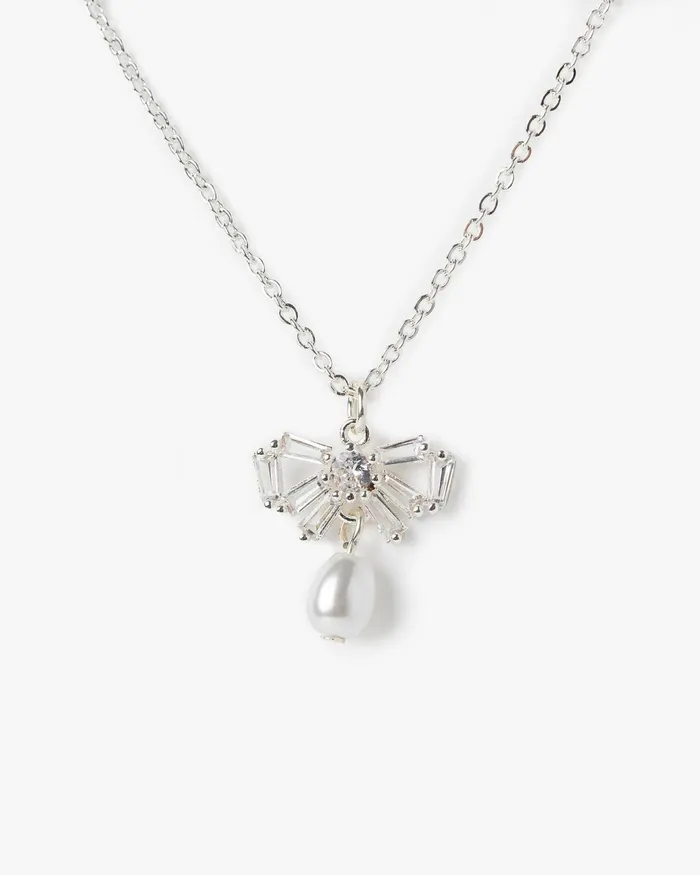 Colette By Colette Hayman Crystal Elegant Bow Necklace Jewellery Short