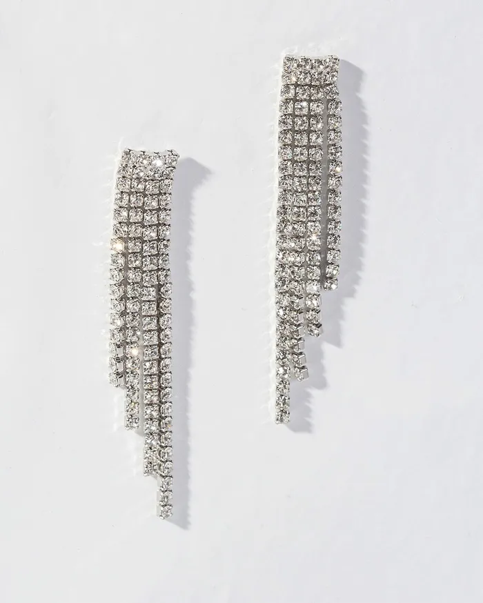 Colette By Colette Hayman Drop Crystal 4 Row Tassel Earrings 8211 Jewellery