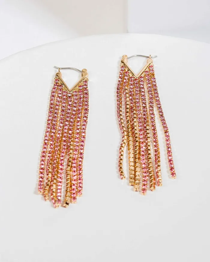 Colette By Colette Hayman Drop Pink Crystal Drop Earrings 8211 Jewellery