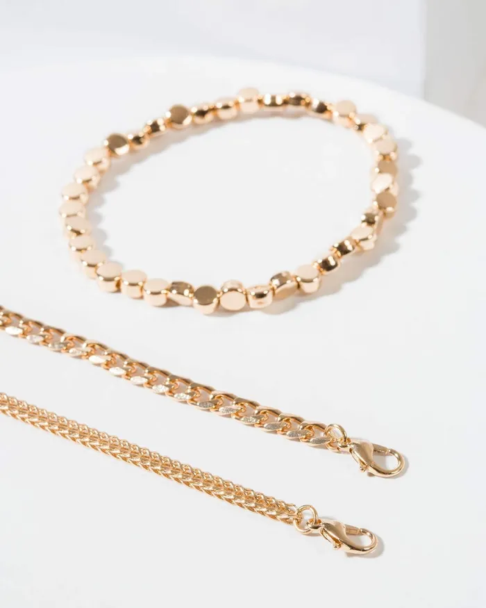 Colette By Colette Hayman Gold 3 Pack Chain Bracelet Jewellery Bracelets