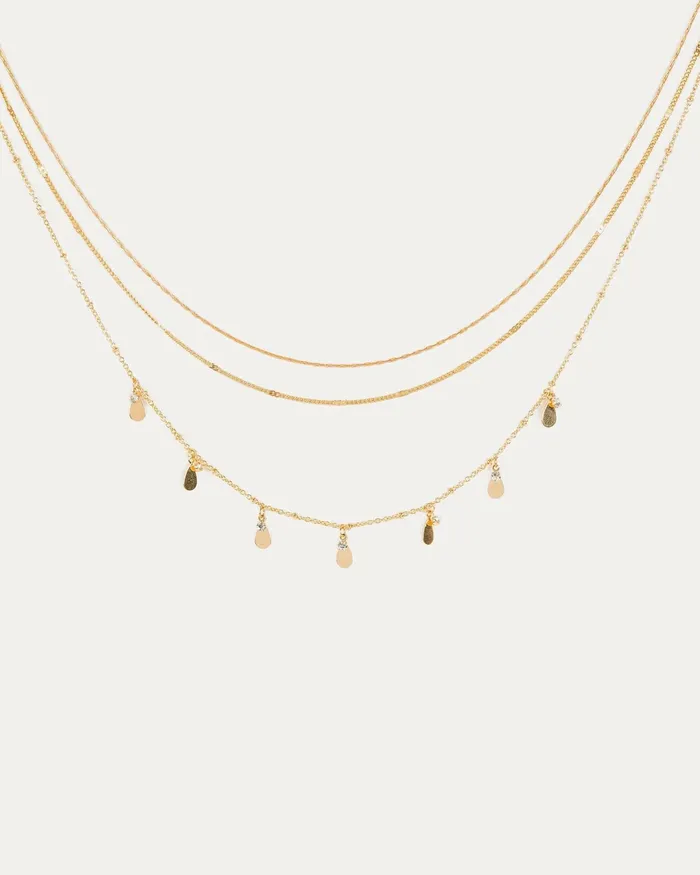 Colette By Colette Hayman Gold Crystal Pendant 3pk Multi Necklace Jewellery Layered