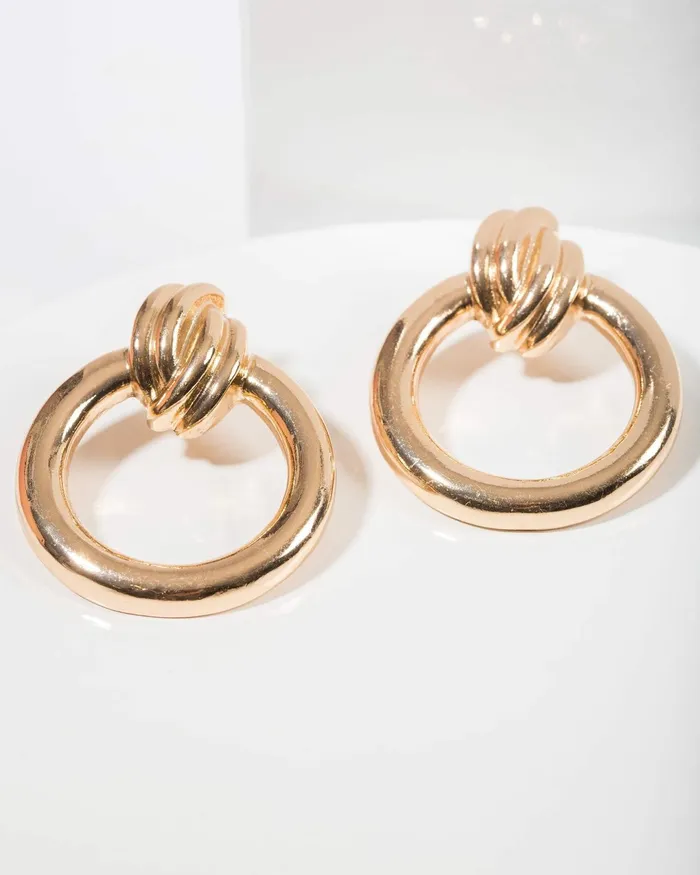 Colette By Colette Hayman Gold Knotted Door Knocker Earrings Jewellery Drop