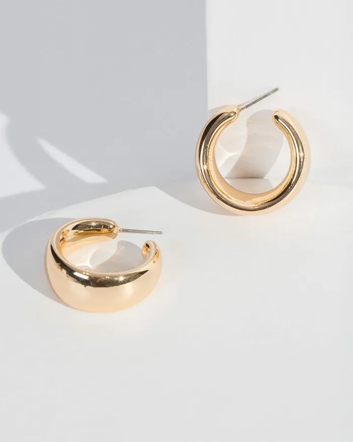 Colette By Colette Hayman Gold Puffy Effect Hoop Earrings Online Jewellery Hoop