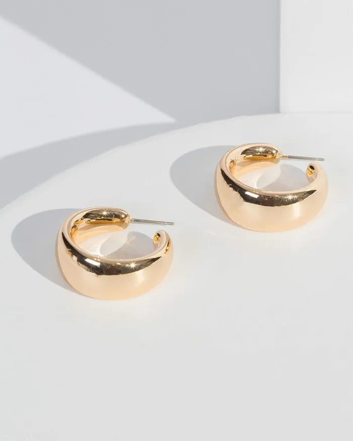 Colette By Colette Hayman Gold Puffy Effect Hoop Earrings Online Jewellery Hoop