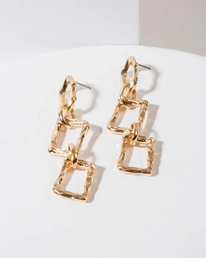 Colette By Colette Hayman Gold Textured Chain Statement Earrings Jewellery Statement Earrings Colette By Colette Hayman Gold Textured Chain Statement Earrings Jewellery Statement Earrings