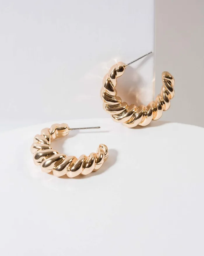 Colette By Colette Hayman Gold Twist Bubble Hoop Earrings Jewellery Hoop