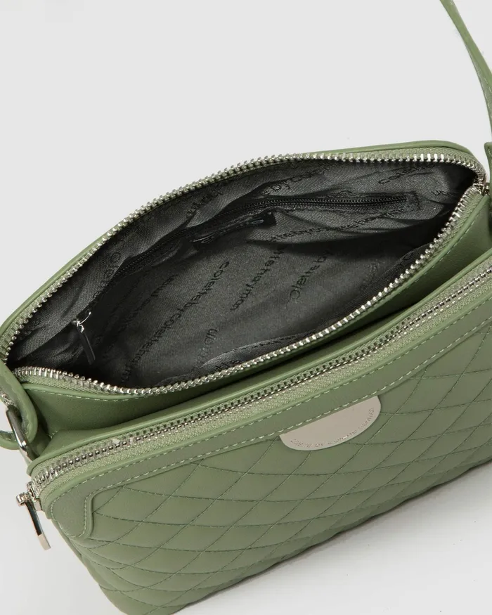 Colette By Colette Hayman Green Joanna Quilt Crossbody Bag Bags Crossbody Bags