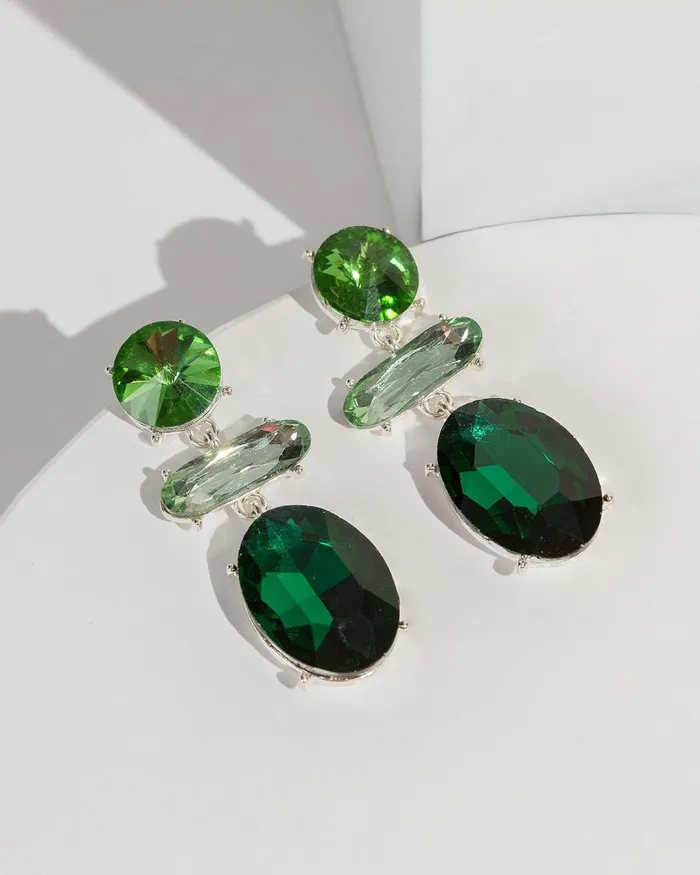 Colette By Colette Hayman Green Mixed Crystals Drop Earrings Jewellery Statement Earrings Colette By Colette Hayman Green Mixed Crystals Drop Earrings Jewellery Statement Earrings