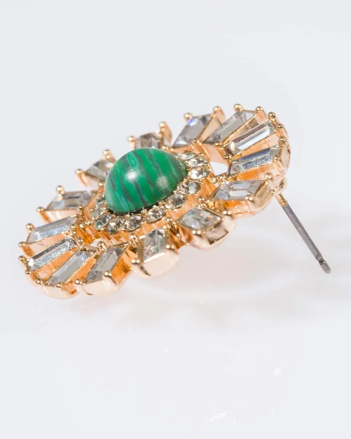 Colette By Colette Hayman Green Statement Crystal Halo Stud Earrings Jewellery Stud