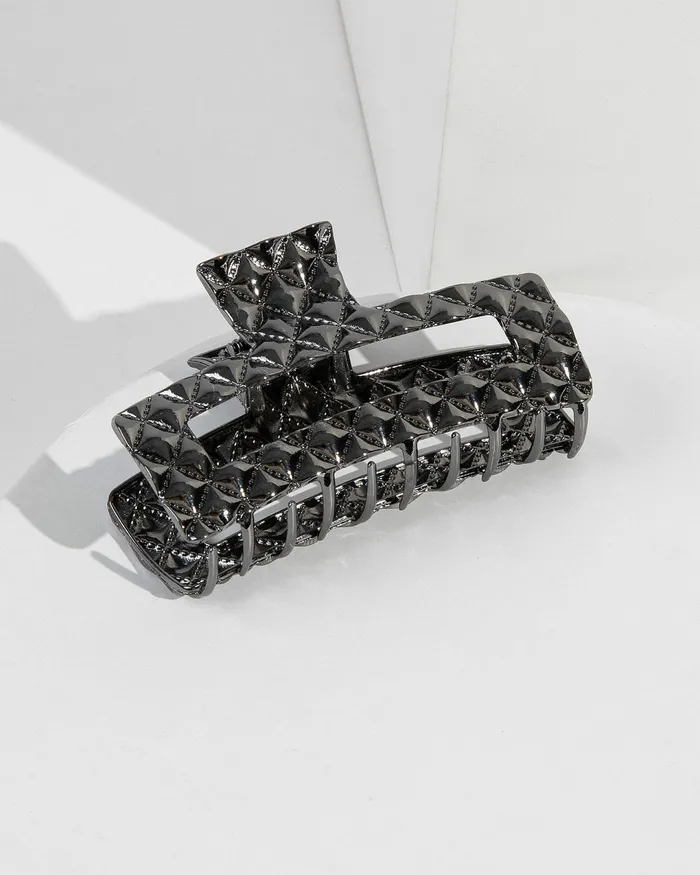 Colette By Colette Hayman Gunmetal Metal Quilted Look Claw Clip Accessories Claw Clips