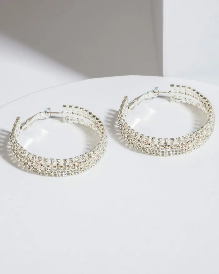 Colette By Colette Hayman Hoop Crystal Crystal Row Hoop Earrings 8211 Jewellery
