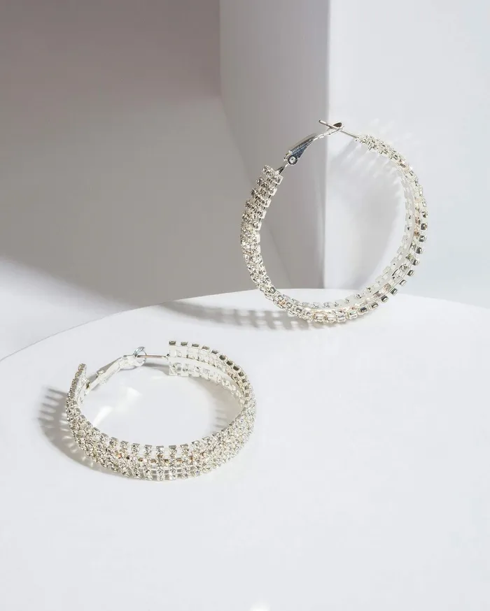 Colette By Colette Hayman Hoop Crystal Crystal Row Hoop Earrings 8211 Jewellery