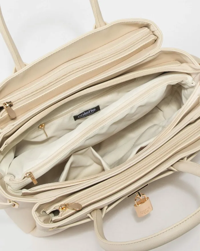 Colette By Colette Hayman Ivory Elora Tie Tassel Tote Bags Tote Bags