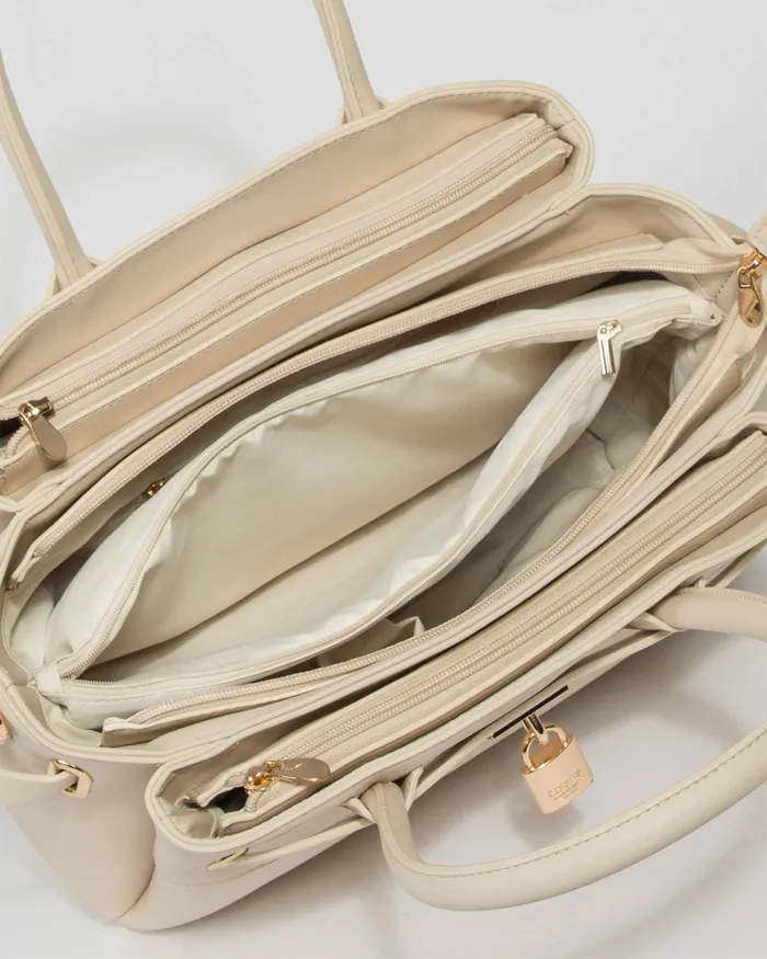 Colette By Colette Hayman Ivory Elora Tie Tassel Tote Bags Tote Bags