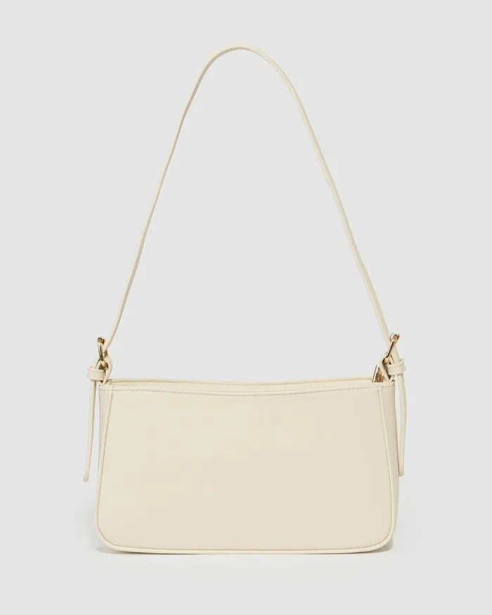 Colette By Colette Hayman Ivory Frankie Buckle Strap Shoulder Bags Shoulder Bags