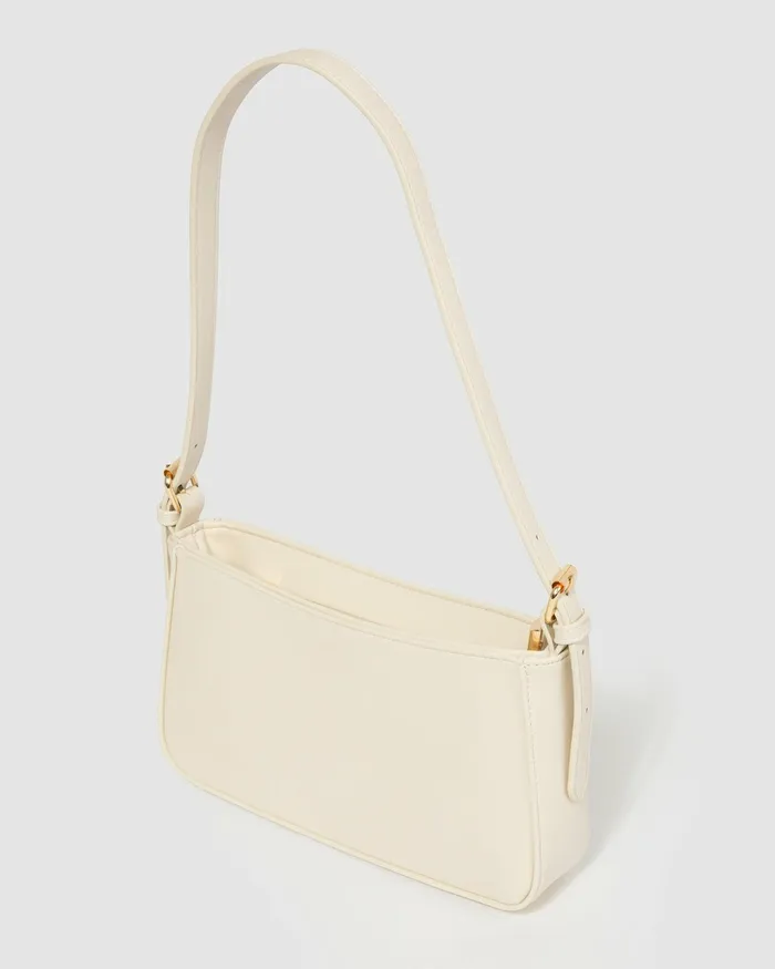Colette By Colette Hayman Ivory Frankie Buckle Strap Shoulder Bags Shoulder Bags