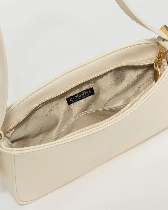 Colette By Colette Hayman Ivory Frankie Buckle Strap Shoulder Bags Shoulder Bags
