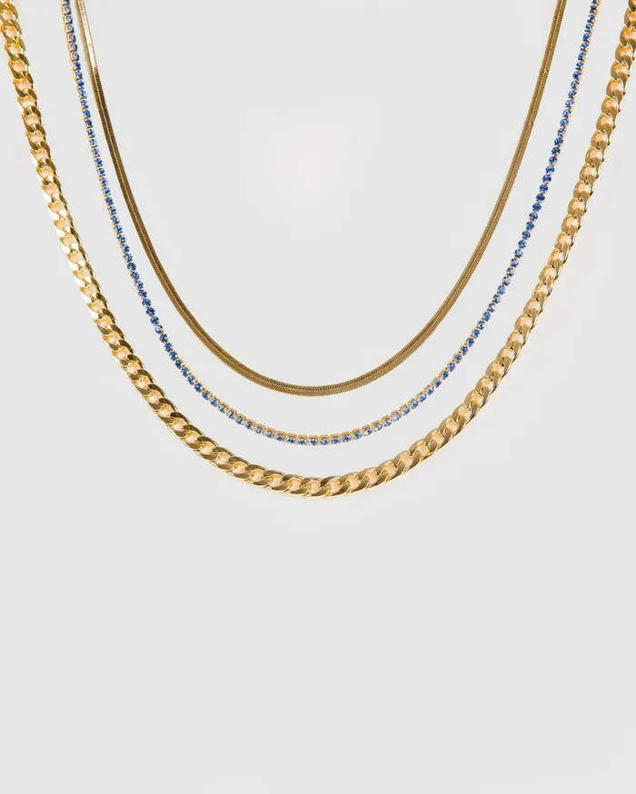 Colette By Colette Hayman Layered Blue Cup Chain Layered Necklace 8211 Jewellery