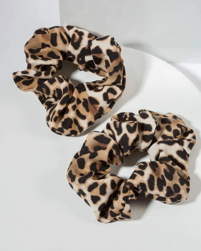 Colette By Colette Hayman Multi 2 Pack Leopard Print Scrunchie Accessories Scrunchies