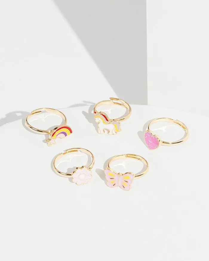 Colette By Colette Hayman Multi Colour Unicorn Ring Pack Online Jewellery Kids Rings