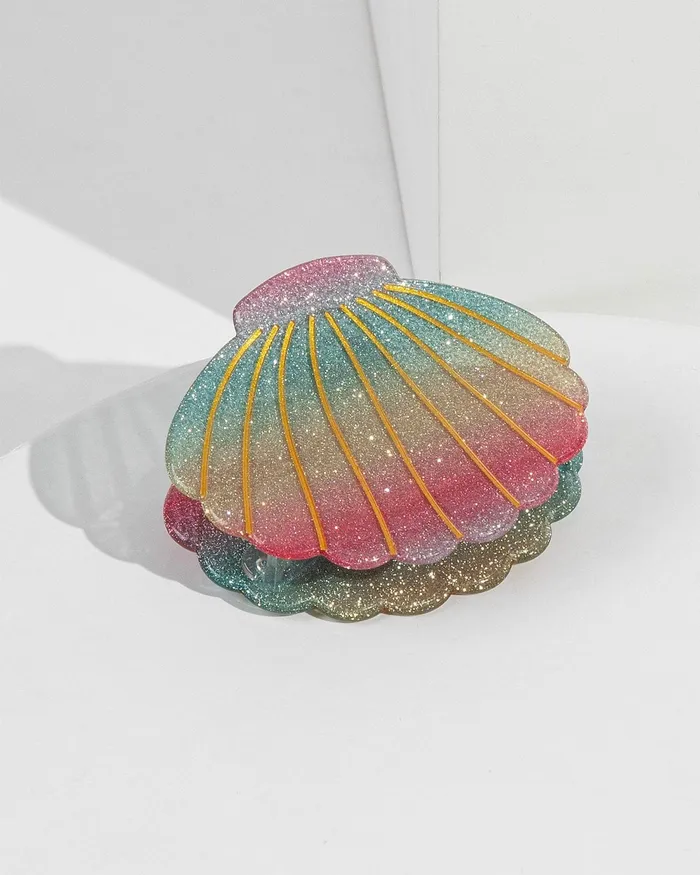 Colette By Colette Hayman Multi Colourful Glitter Shell Claw Clip Accessories Claw Clips