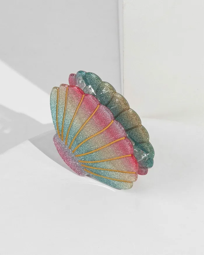 Colette By Colette Hayman Multi Colourful Glitter Shell Claw Clip Accessories Claw Clips