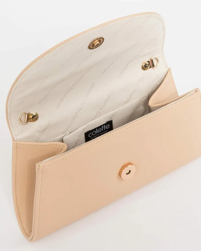 Colette By Colette Hayman Natural Leaha Fold Over Clutch Bag Bags Clutch Bags