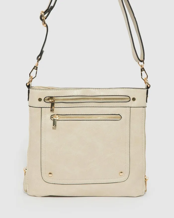 Colette By Colette Hayman Natural Penelope Zip Crossbody Bag Bags Crossbody Bags