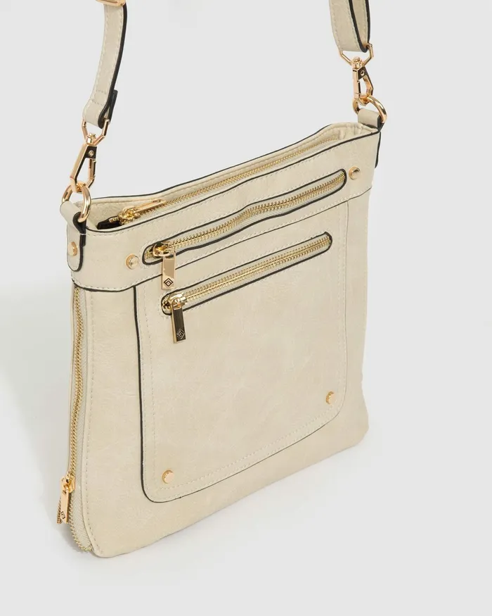 Colette By Colette Hayman Natural Penelope Zip Crossbody Bag Bags Crossbody Bags