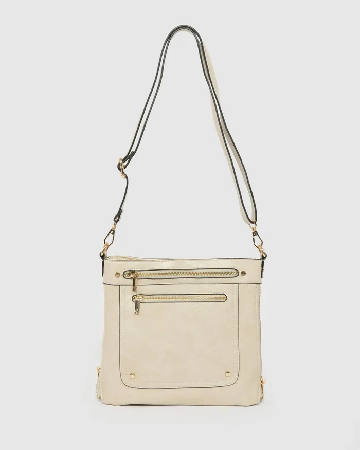 Colette By Colette Hayman Natural Penelope Zip Crossbody Bag Bags Crossbody Bags