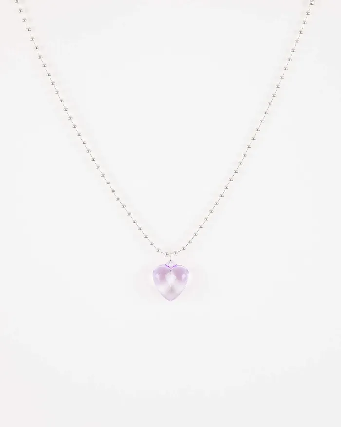 Colette By Colette Hayman Purple Ball Chain Heart Necklace Jewellery Chain