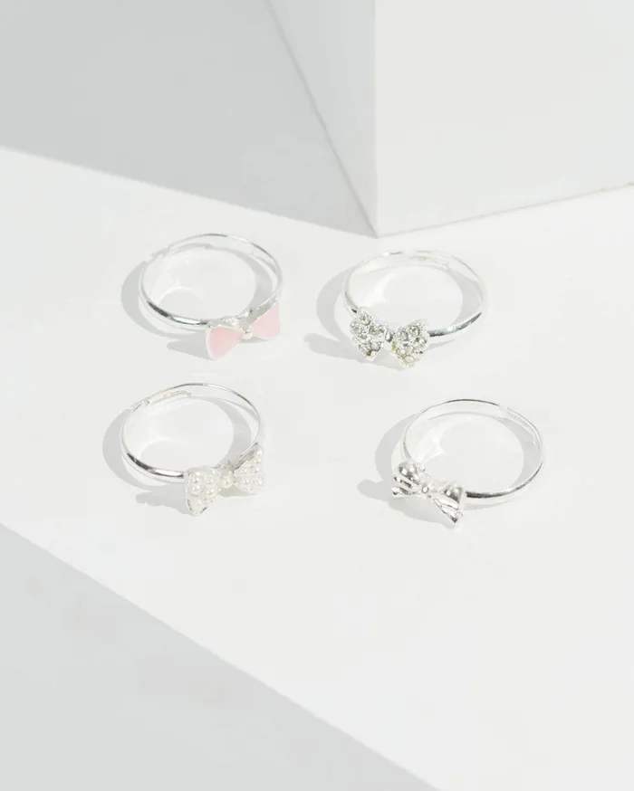 Colette By Colette Hayman Sets Silver Multi Pack Bow Rings 8211 Jewellery