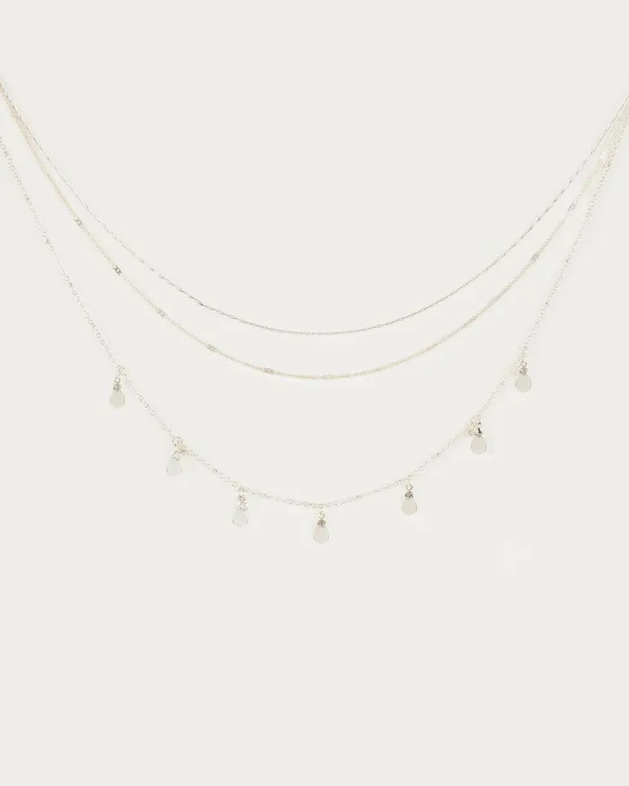 Colette By Colette Hayman Silver Crystal Pendant 3pk Multi Necklace Jewellery Layered