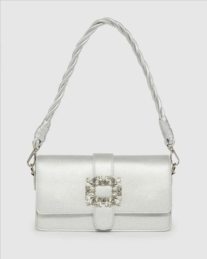 Colette By Colette Hayman Silver Francesca Crystal Shoulder Bags Shoulder Bags