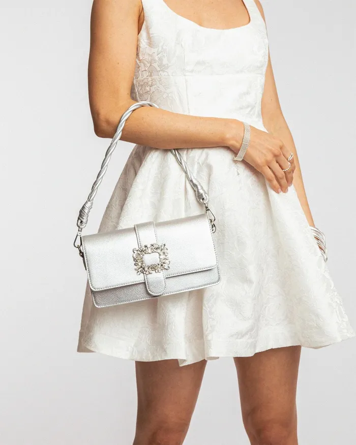 Colette By Colette Hayman Silver Francesca Crystal Shoulder Bags Shoulder Bags