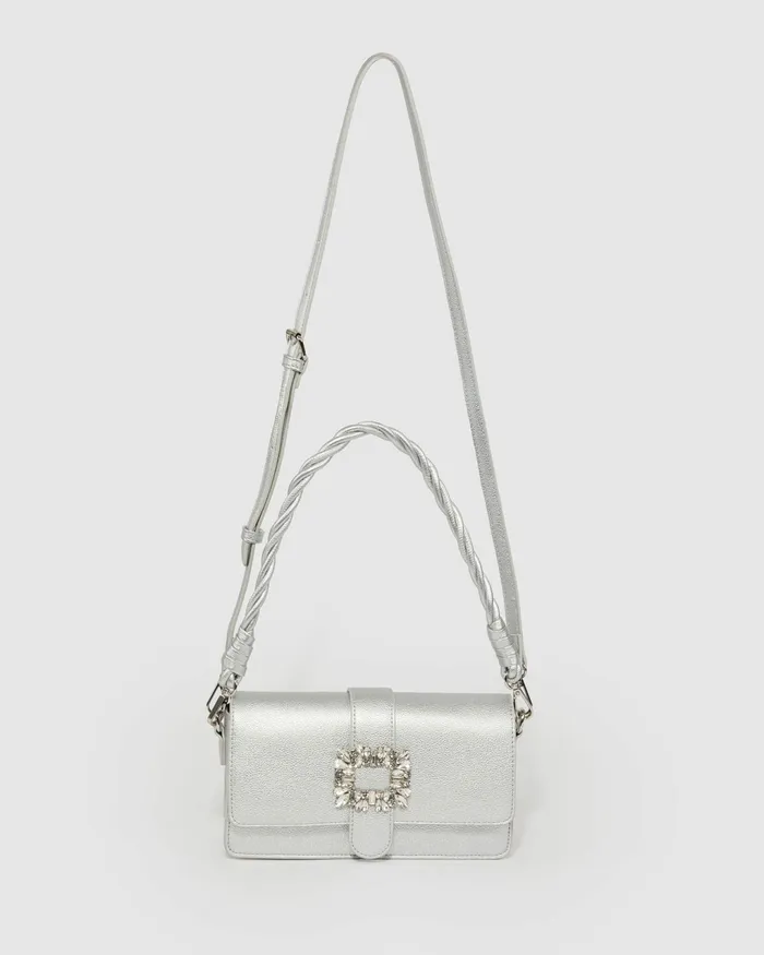 Colette By Colette Hayman Silver Francesca Crystal Shoulder Bags Shoulder Bags
