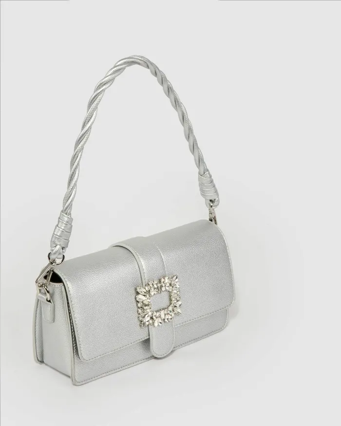 Colette By Colette Hayman Silver Francesca Crystal Shoulder Bags Shoulder Bags