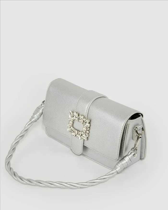 Colette By Colette Hayman Silver Francesca Crystal Shoulder Bags Shoulder Bags